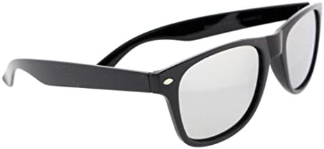 Classic Retro Wayfarer Non Polarized Sunglasses 80's Casual UV400 (Black, Sliver Mirror/)