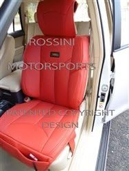 To Fit A Mitsubishi ASX, Car Seat Covers, YMDX 03 Red Rossini Motorsports PVC Leatherette, 2 Fronts