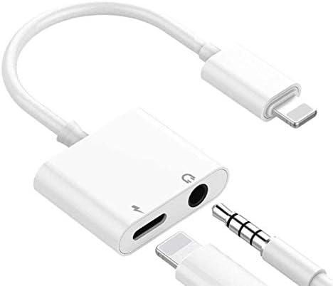 Headphone Adapter for iPhone Charger Jack AUX Audio 3.5 mm Jack Adapter for iPhone Adapter Splitter Earphone Compatible with iPhone 7/7p/8/8p/X Dongle Accessory Connector Compatible iOS 11/12 Late