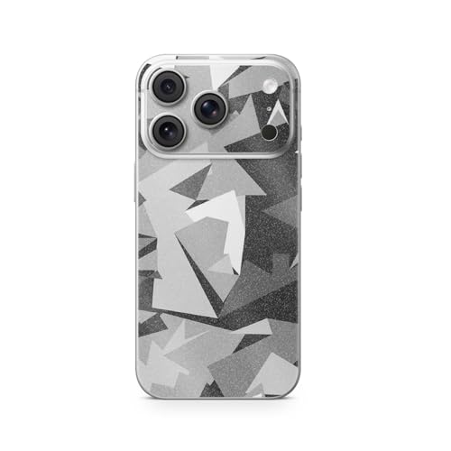 Glossy Glitter Phone Skin Compatible with Apple iPhone 17 Pro - Mono Camo - Pre…