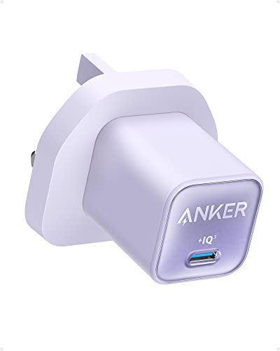 USB C Plug, Anker GaN Charger (Nano 3), 30W PPS Fast Charger for iPhone 15/15 Pro/14/14 Pro Max/13, Galaxy, iPad (Cable Not Included)