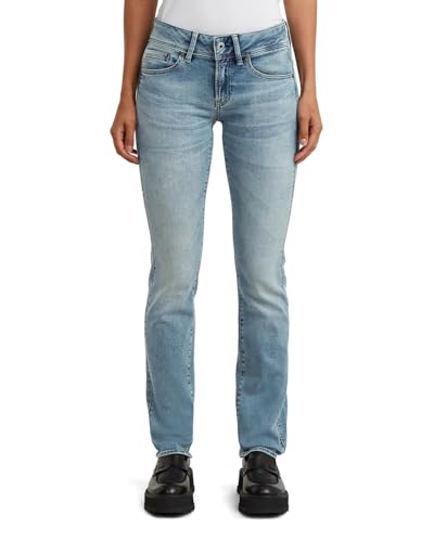 G-Star Women's Midge Saddle Straight Jeans, Colour Blue, Size: Waist 28, Inseam 30