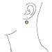 Asian Style Circle Round Donut Good Fortune Fu Character Chinese Symbol Dyed Green Jade Disc Dangle Drop Earrings For Women .925 Sterling Silver