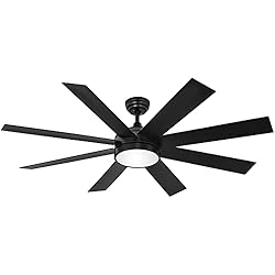 YITAHOME Black 60 Inch Ceiling Fan with Light and