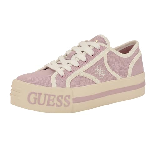 Guess Women's Issah Sneaker, Light Pink/White Logo 680, 8