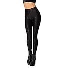 Pink Queen Womens Mermaid Fish Scales Leggings Stretchy Tights Skinny Pants M Black