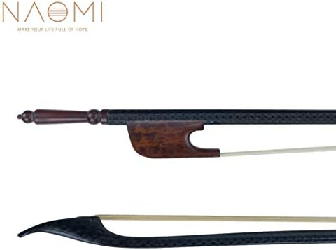 NAOMI 4/4 Carbon Fiber Double Bass Bow Baroque Bow Real Mongolia Horse Hair Snake Wood Frog Violin Accessories