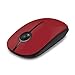 Jelly Comb 2.4G Slim Wireless Mouse with Nano Receiver, Less Noise, Portable Mobile Optical Mice for Notebook, PC, Laptop, Computer, MacBook - Black and Red