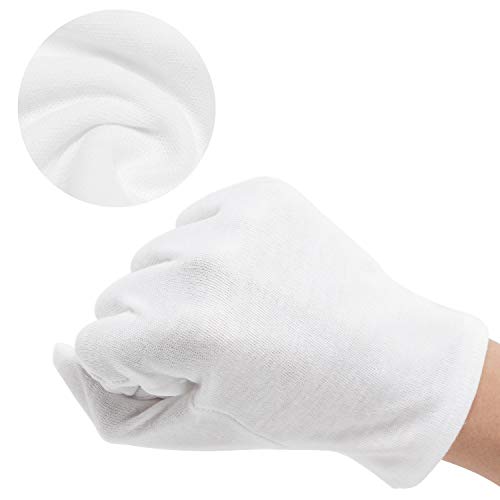 10 Pairs White Cotton Gloves, Enpoint White Cotton Gloves for Handling Art Working Glove Art Glove Liners Bulk for Handling Jewelry, Film, Photo, Coin Metal Inspection Men & Women - Thumbnail 3