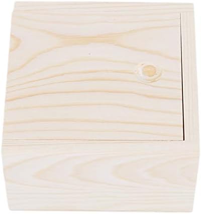 DearAnswer Mini Wood Box with Lid Jewelry Soap Storage Case DIY Projects Home Decor