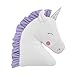 NoJo Shaped Plush Sherpa Decorative Pillow, 1 Count (Pack of 1), Unicorn-White, Lilac, Silver, Lavender