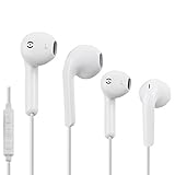 iPhone Earphones, 3.5mm Wired Earphones Stereo Headphones with Remote and Mic for iPhone/Sony/Sumsung etc (2Pack iPhone Earphones White)