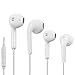iPhone Earphones, 3.5mm Wired Earphones Stereo Headphones with Remote and Mic for iPhone/Sony/Sumsung etc (2Pack iPhone Earphones White)