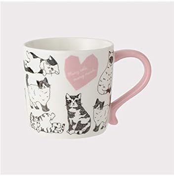 フランフラン 猫柄マグカップ 可愛いピンクの取っ手 Franc Franc 切手可 ネコ好きサンに おもちゃ おもちゃ Amazon