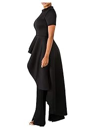 Uni Clau vestido alto y bajo - Elegante blusa con volantes en la parte superior de la camisa Maxi vestidos