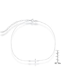 Plata de ley 12" + 3" Cruz Sideways italiana Corpiño communion-confirmation Collar