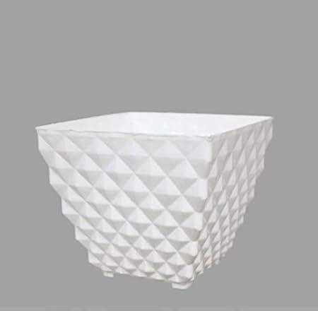 Gardens Need 100% Virgin Plastic Kohinoor Square Pot-05 | Set of 5 Planter, (13cm x 13cm x 10cm, White)
