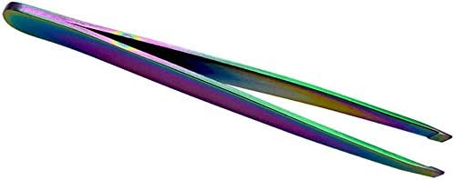 ABE, Rainbow Eyebrow Tweezers Stainless Steel, for Plucking Eye Brows, Facial Hairs, Multicolor - Image 3