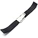 SCASTOE 18-24mm Waterproof Silicone Rubber Wrist Watch Strap Band Deployment Buckle Chic (Black, 18)