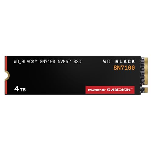 WD_Black SN7100 NVMe SSD 4 TB (High-Performance Gaming-Speicher, bis zu 7.000 MB/s Lesen, PCIe Gen4, Energieeffizienz, für Desktop, Laptop & Handheld-Spielekonsolen) - Powered BY SANDISK