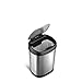 NINESTARS DZT-12-13 Automatic Touchless Infrared Motion Sensor Trash Can, 3 Gal 12L, (Oval, Black/Silver Lid)