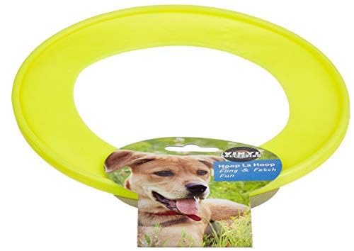 Happy Pet Hoop La Hoop Dog Toy Strong Tough Fun Interactive Chewing Outdoor Playing Catch Fetch Lightweight Tugging Throwing for All Breeds 990g - L