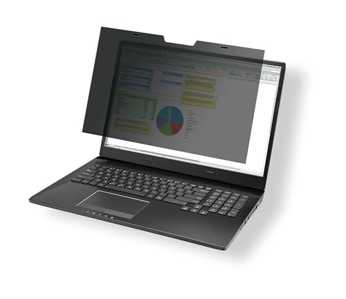 Durable Blickschutzfilter magnetisch für 14‘‘ 16:10 Bildschirme, Sichtschutzfolie Laptop inkl. Tasche und Reinigungstuch, grau/anthrazit, 513857