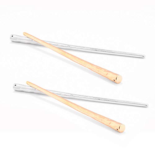 RAYNAG 4-Piece Bun Hair Sticks Metal Hair Chopsticks Charms Girl Women Hair Pin, Alloy Hair Pick, Gold and Silver