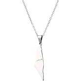 Palestine Necklace Palestine Map Pendant Necklace Stainless Steel Palestine Letter Map Necklace for Women Men Arabic National Jewelry