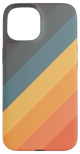 Colorful Muted Rainbow Summer Vibes 70s Style Retro Stripes Case for iPhone 15