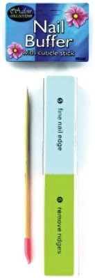 JT Cosmetics Nail Buffer with Cuticle Stick - 24 Pack