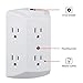 GE 6-Outlet Extender, Grounded Wall Tap, Reset Button, Circuit Breaker, Adapter Spaced Outlets, 3-Prong, Multiple Plug, Quick and Easy Install, Cruise Essentials, ETL Listed, White, 56575