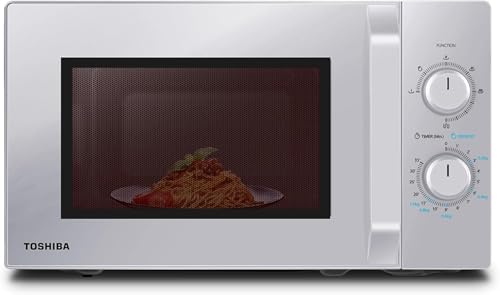 Toshiba MW2-MG20PF(SL) Mikrowellenherd mit knuspriger Grill- & Kombigarfunktion, 5 Leistungsstufen, 1000 W Grillleistung, Silber