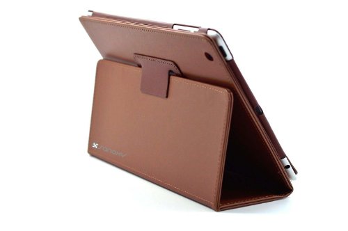 Sanoxy Slim Folio Folder PU Leather Stand Case for iPad 2/3/4 /ipad 2nd Generation, Brown (SANOXY-Folio-IPACS-BRN)