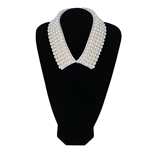 Statement Necklace for Women Girls Simulated Pearl Beaded Bib