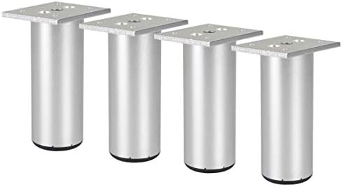 Uxcell 4 Inch Round Furniture Legs Aluminium Alloy Sofa Couch Table Cabinet Wardrobe Worktop Shelves Feet Replacement Height Adjuster Set Of 4 Amazon Sg Home Improvement