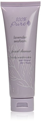 100% Pure:  Lavender Seafoam Facial , 3.4 oz, Made with Nourishing  Seaweeds, Softening Rosehip Oil, Green Tea, Calming Lavender and Other  ents, No Harsh Detergents