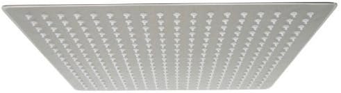 Yodel 16 inch Solid 304 Stainless Steel Square Ultra Thin Rain Shower Head, Brushed Finish