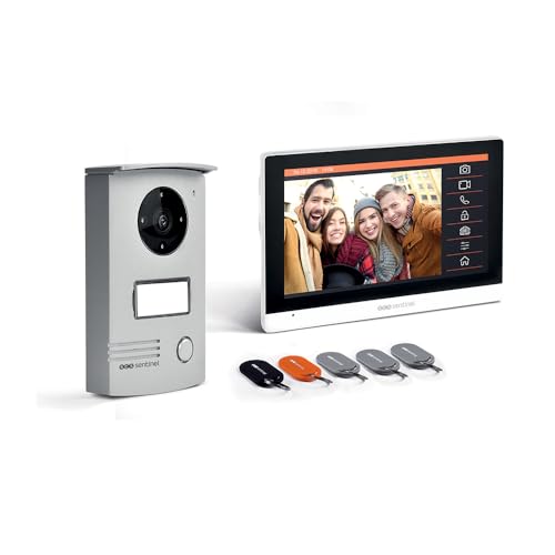 SCS Sentinel Heimvideotelefon - Kabelgebundenes Videotelefon - Tür-Videosprechanlage - Video-Touchscreen-Gegensprechanlage mit Vsiodoor-Emblemen, weiß, R 7+ RFID - PVF0042