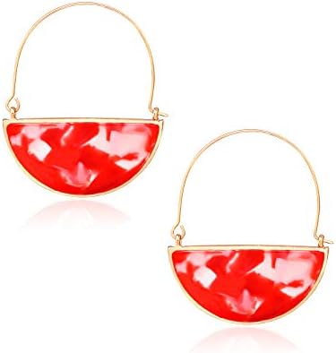 Acrylic Earrings For Women Girls Geometric Circle Resin Drop Dangle Earrings Statement Fan Hoop Earring Tortoise Stud Earrings Fashion Jewelry