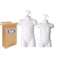 The Competitive Store CS-135W92-W 8033W 8112W Toddler and Child White Mannequin Forms Set Use with Boys and Girls Clothing 18MO-7 Kid Size,