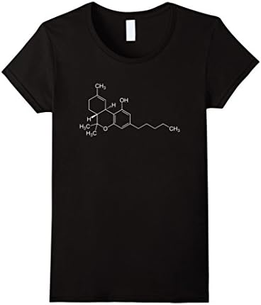 Womens THC Molecule Tetrahydrocannabinol T-Shirt Medium Black