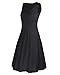KILIG Women's Casual V Neck Solid Sundresses Aline Sleeveless Summer Midi Dress with Pocket (B1-Black, Small)