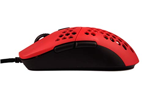 G-Wolves Hati HT-M 3360 Ultra Lightweight Honeycomb Shell Wired Gaming Mouse up to 12000 cpi - 6 Buttons - 2.18 oz (61g) (Stiletto Red)
