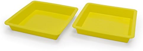 Marathon Housewares KW888SET8 Premium Silicone Square Cake Pan, Yellow (2-Pack)