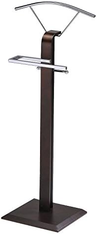 Pilaster Design Modern Walnut Wood & Chrome Metal Fauna Suit Rack Valet Stand