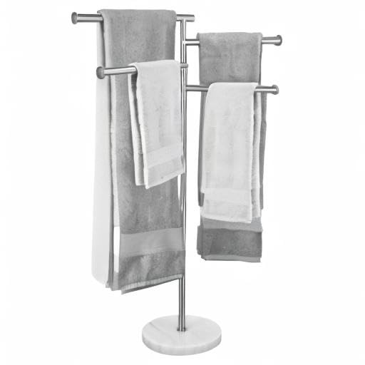KES BTH219S4-2 Floor Towel Rack Swivel 4 Arms Stainless Steel SUS304 Bathroom Towel Towel Holder Marble Brushed