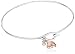 Plated Bronze Two Tone Heart Charm Bangle Bracelet, 7.25