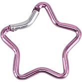 Carabiner Clip Star Shaped Climbing Buckle Aluminum Alloy Heavy Duty Keyring Hook for Camping Fishing Hiking Traveling Spring Loaded Carabiner Accessory and Keychain 1 Pc