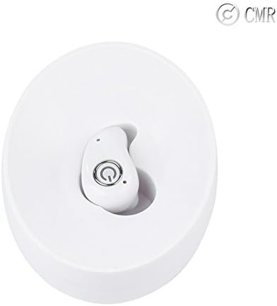 CMR,Mini Wireless Bluetooth Headphones Hidden Headset With Large Battery Charging Box Earphones For iphone Samsung HTC LG and Other Bluetooth Devices (White)